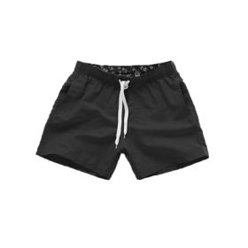 Beach Pants Men's Shorts Summer Surf Pants (Option: Black-XL)