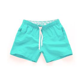 Beach Pants Men's Shorts Summer Surf Pants (Option: Cyan-3XL)