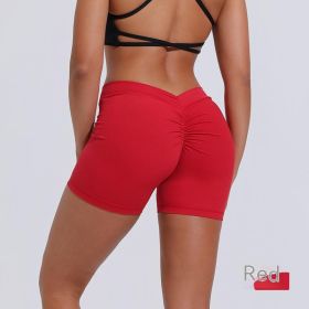 Women's Nylon Tight Shorts Training Sports Running (Option: Red-XS)