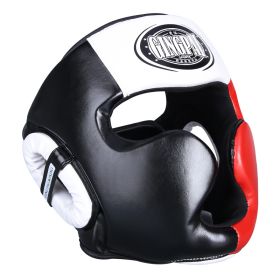 Free Combat Protective Gear Motorcycle Helmet Gogglesoutdoor Riding Removable Mask Boxing Helmet Cover (Option: Double Black And Red-L)