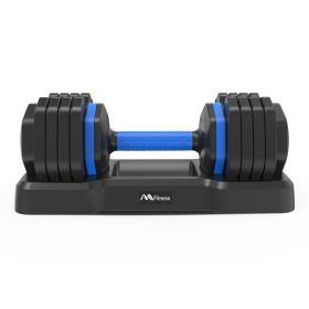 Adjustable Dumbbell - 55lb Single Dumbbell with Anti-Slip Handle, Fast Adjust Weight by Turning Handle with Tray, Exercise Fitness Dumbbell Suitable f (Color: as Pic)