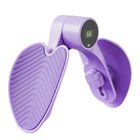 Thigh Exerciser Hip Trainer Inner Pelvic Floor Muscle Exercise Equipment with Intelligent Counter 3 Adjustable Resistance For Woman Postpartum Mother (Color: Purple_Countable)