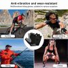 Breathable Fitness Gloves Gym Weightlifting Thin Non-slip Half Finger Cycling Gloves Equipment Yoga Bodybuilding Training Sports Red Color